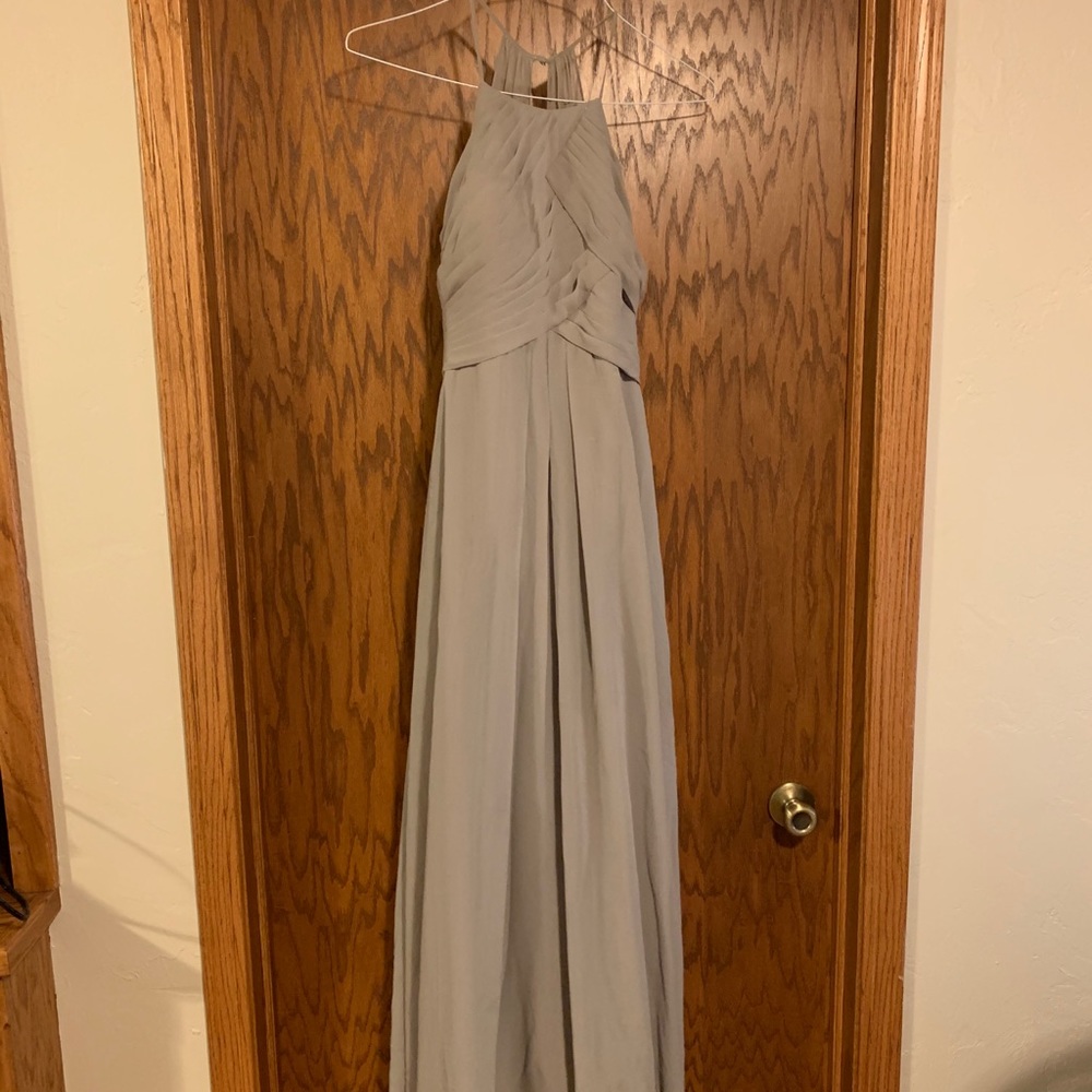Azazie-Ginger silver Bridesmaids dress